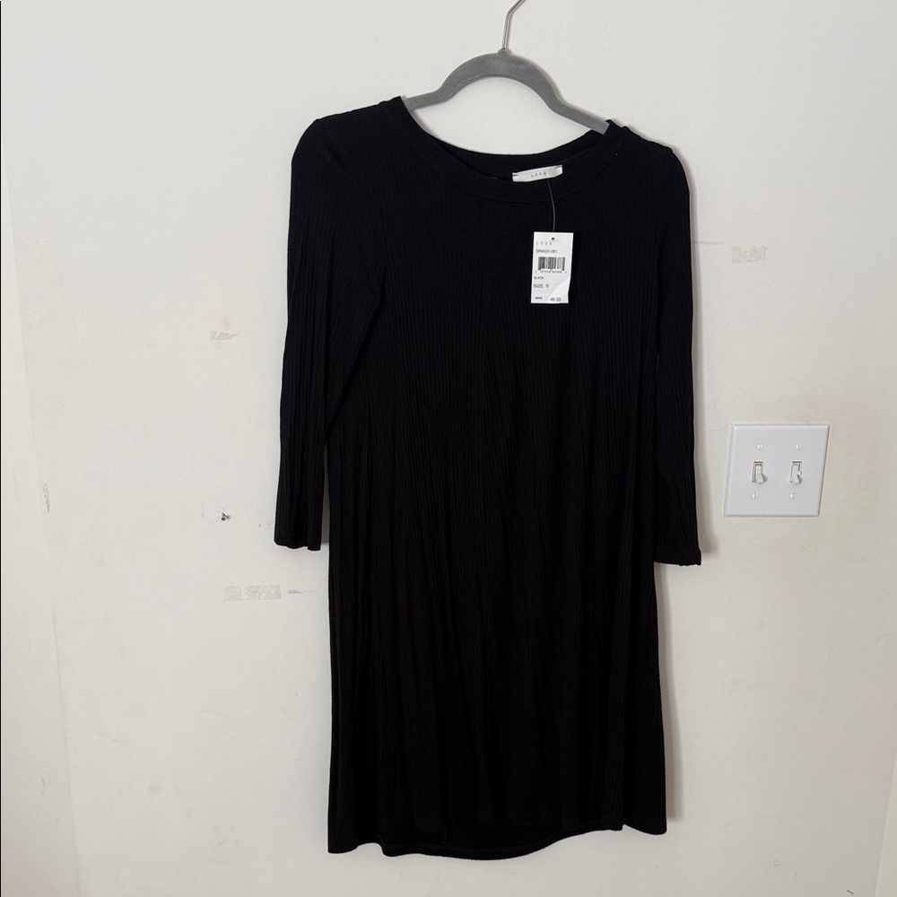 Lush Black Ribbed Knit Top